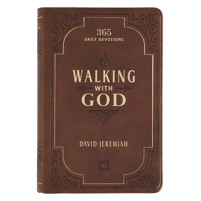 Walking with God Devotional - Brown Faux Leather Daily Devotional for Men & Women 365 Daily Devotions