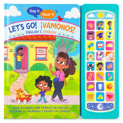 Let's Go! Vmonos! English & Spanish First Words Bilingual Sound Book for Children and Preschoolers: Early Learning Practice Dual Language (Say It, Hear It) (English and Spanish Edition)